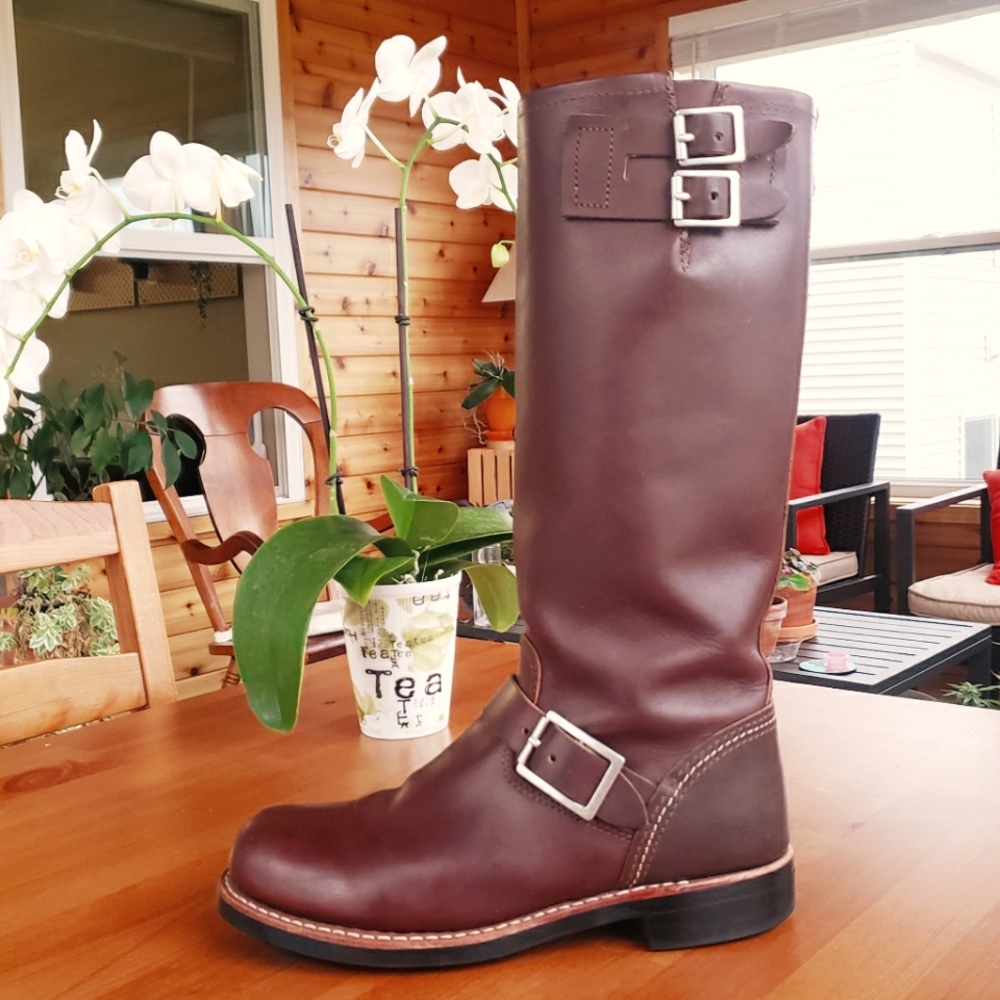 Red Wing tall engineer boots